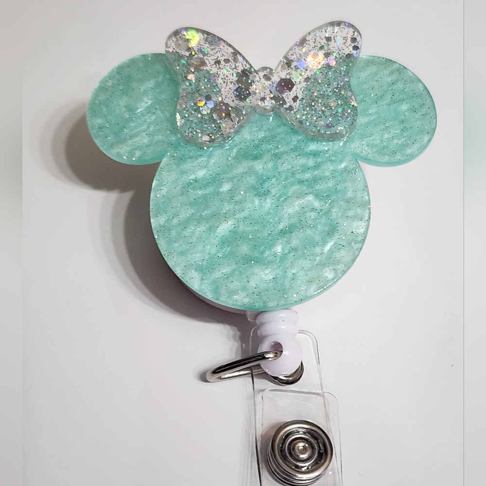 Mouse Badge Reel Alligator‎ Clip ID Holder